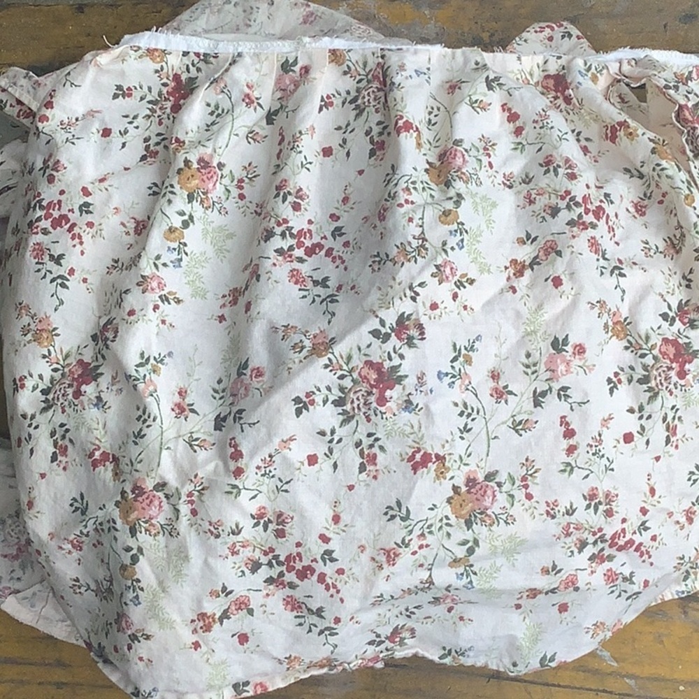 Vintage Cottagecore Calico Floral Cream 15+ Yards Ruffle Trim Sewing